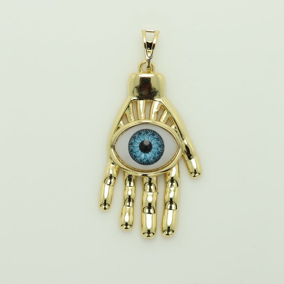 Hand Evil Eye Hamsa Hand Shape Pendant evil eye necklace - Picture 7 of 7